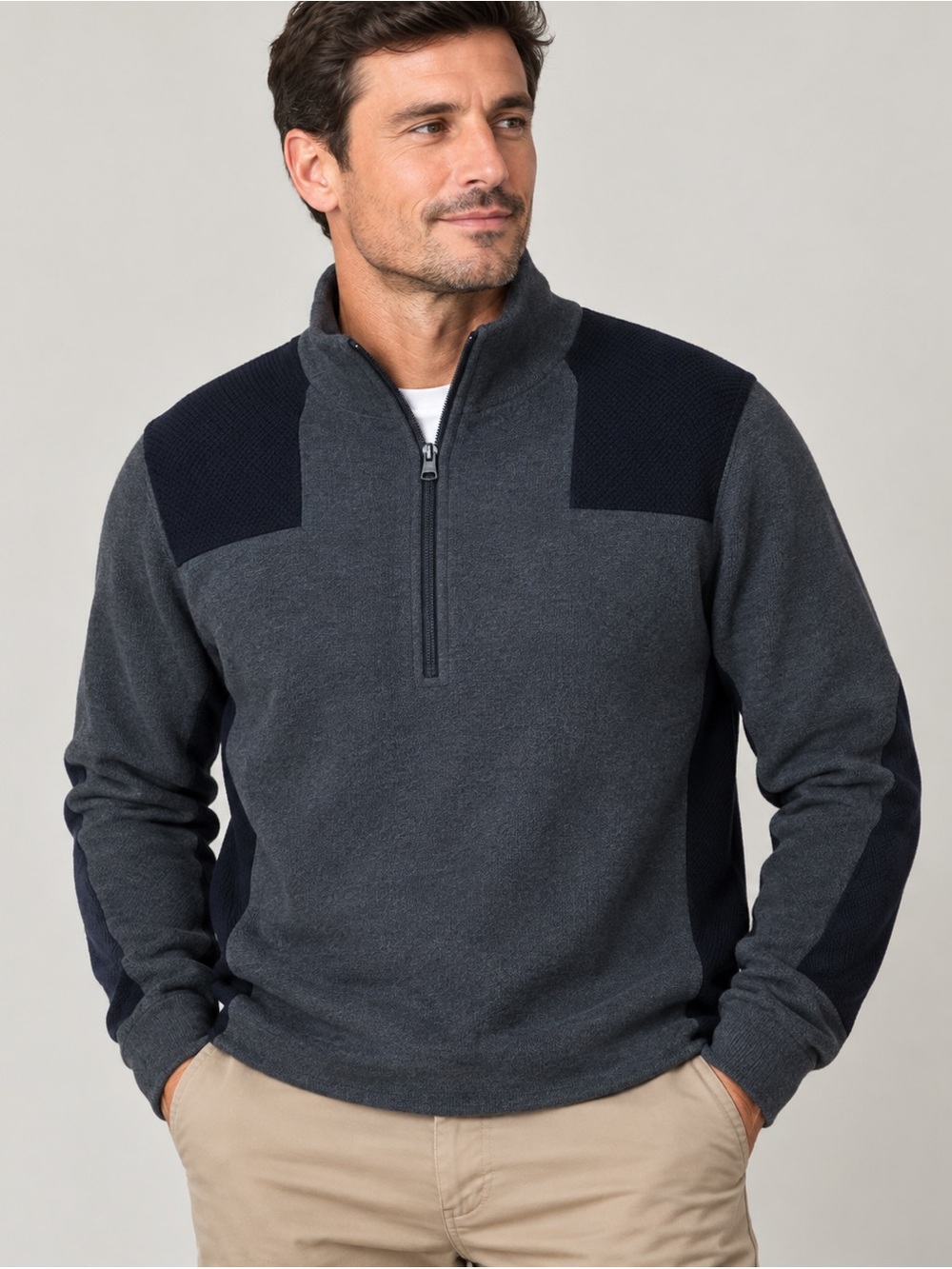 Vineyard Vines Men's Pullover Quarter Zip Sweater Navy L